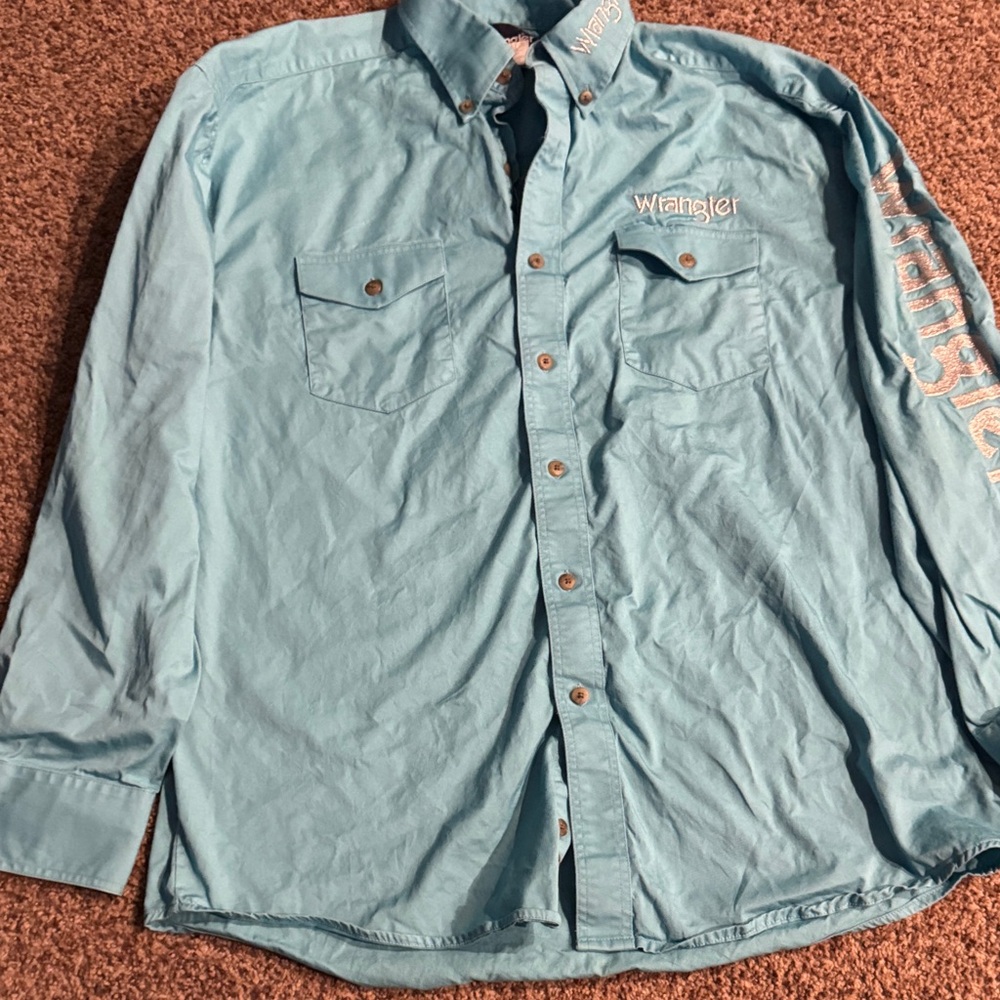 Wrangler Men's Sky Blue Casual Shirt